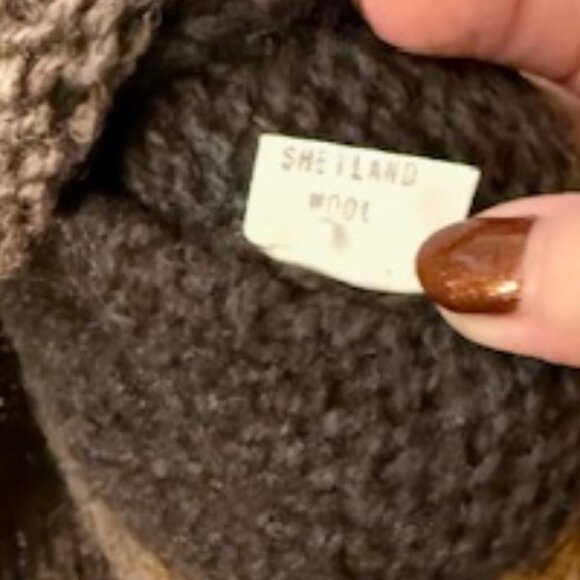 PERRY ELLIS Vintage (1980) 100% Wool Handknit Sweater - Picture 5 of 5